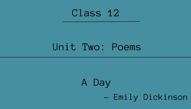 A Day Summary | Class 12