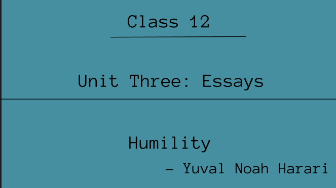 Humility Exercise: Questions and Answers | NEB Class 12 English